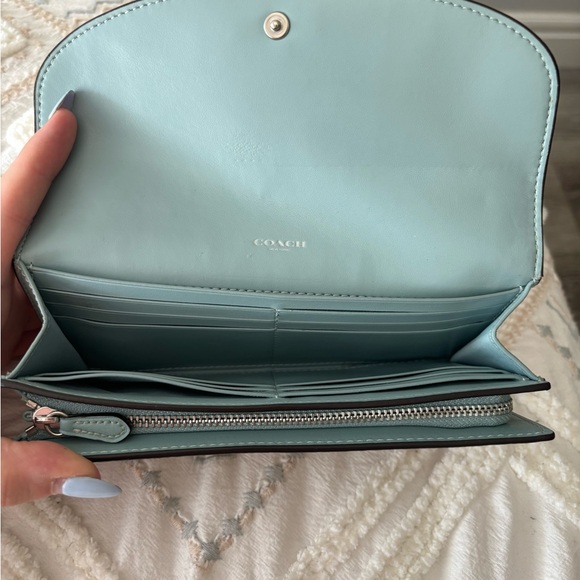 Coach Blue Signature Canvas Envelope Wallet - Picture 5 of 6